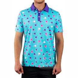Golf Mens Summer Short Sleeve UPF 50 UV Soft Cool Feeling Polo Shirt Moisture Beach Casual Printed Tops Golf Sporst T-Shirt 240419