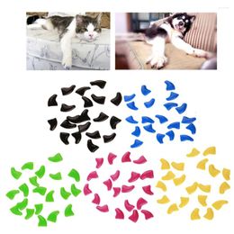 Dog Apparel 100pcs Pet Nail Caps Lovely Claw Control Protector For Cat And Size XS (Assorted Color)