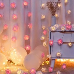 Strings 10/20LED Rose Flower String Lights Battery Operated For Wedding Home Party Birthday Festival Indoor Outdoor Decorations