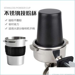 Coffeware Stainless Coffee Sets Steel Dosing Cup Powder Feeder Part for Espresso Hine Cups 30hs D3 Drop Delivery Home Gard Dhqkh s