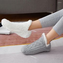 Slippers Womens Winter Warm Socks Thicken Thermal Wool Cashmere Coral Velvet Snow Sweet Soft Cotton Knitted Room Floor Sleep