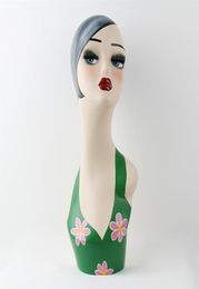 Fiberglass Female Hand Painted Mannequin Head For Jewelry Hat And Wig Display Collection Decoration EMS 203S4424212
