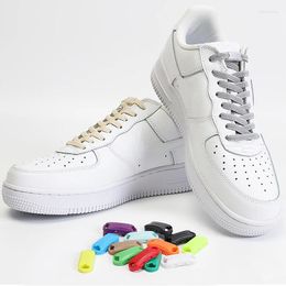 Shoe Parts 1 Pair Buckle Lock No Tie Shoelaces Elastic Reticulated Woven Flat Laces Quick Wear In Second Sneakers Lazy Shoelace