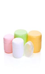 Plastic PP Emulsion Cream Jars Refillable Bottle White Pink Clear Green Yellow Empty Cosmetic Packaging Round Eye Cream Pots 20G 53680864