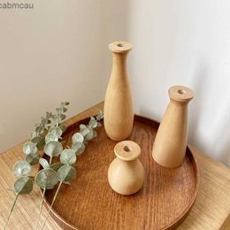 Vases Wooden Flower Vase Living Room Tabletop Vase Dried Plant Flower Pots for Office Dining Desktop Ornaments Simple Home Furnishings