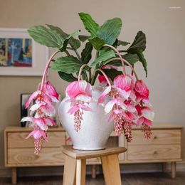 Decorative Flowers 4FT Large Medinilla Magnifica Plants Artificial Real Touch Leaves For Home Party Shop Wedding Decor