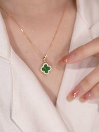 2024 Classic Four Leaf Clover Necklaces Pendants 18k Gold New Double Sided Necklace Womens Sterling Silver S925 A Small and Popular Multi Wear