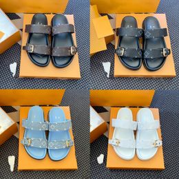 Fashion Designers Slipper bom dia flat Beach Shoe denim Loafer mule COMFORT Sandals Womens Men sliders Leather Floral denim Slide Luxury sandale Bottoms summer shoe