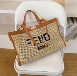 Beach Bags One Shoulder High-capacity Straw Bag Fashion Tote Women's Versatile Portable Weaving Season SIZE 41-29-15CM