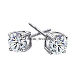 Stud Classic Charm Zircon S925 Sterling Sier Earring Ear Bone Nail Women Men No Fading Allergies Drop Delivery Jewellery Earrings Dhbz5