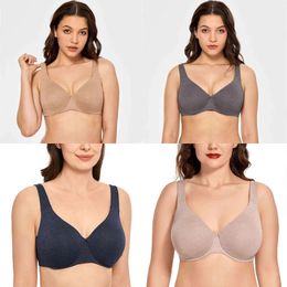 Seamless Women's Full Coverage Underwire Unlined Plus Size Minimizer Bra 211110