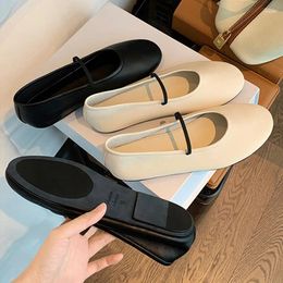 Casual Shoes 2024 Summer Soft Round Head Shallow With Flat Bottom Womens Spring And Autumn Solid Colour