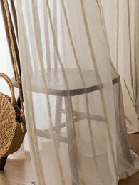 Curtain Japanese Linen Curtains Gauze Natural Wood Style Cotton Living Room Bedroom Balcony Window Screen