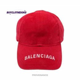 Letter Embroidery Caps Hip Hop Male Female Punk Baseball Hats Blnciaga Embroidered Logo Hat - Red