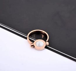 Highquality rose gold doublesided rotation With Side Stones Rings Fashion lady creative flip ring Send original gift box3296159