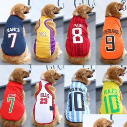 Dog Apparel Pet Shirt Clothes Dogs Basketball Jersey Vest Outfits Cat Puppy Sportswear Accessories Fashion Cotton Lakers Large Xxl D Dhmym