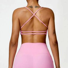 Yoga Outfit Women Push Up Cross Strap Sports Bra Workout Top Crop Fitness Active Wear For Underwear Gym Brassiere Sportswear