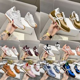 Designer Flow Runner Running Shoes Canvas Leather Suede Black White Pink Flow Sneakers Flows Trainers for Men and Women