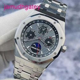 Lastest AP Wrist Watch Royal Oak Series 41MM Diameter Titanium Alloy Perpetual Calendar Automatic Machinery Men's Casual Fashion Luxury Watch 26609TI.OO.1220TI.01