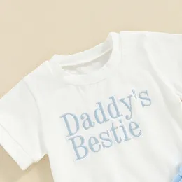 Clothing Sets Toddler Baby Boy 2Pcs Summer Outfit Short Sleeve Daddy S Ie Embroidery Tshirt Shorts Set Cute Infant Casual Wear