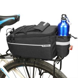 Bicycle 13L Bag Bike Rear Basket Waterproof Pannier Trunk Bags Back Rack Seat Cycling Luggage Shoulder Handbag240410