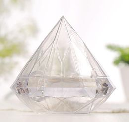 New Transparent Plastic Diamond Shape Favour Packaging Boxes Wedding Reception Decoration Candy Box Creative Candy Boxes3698614