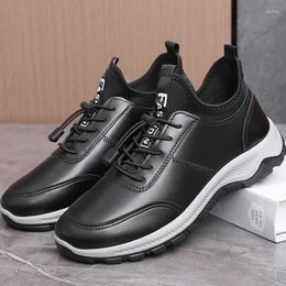 Casual Shoes 2024 Spring And Autumn Men's Leather Outdoor Sports Korean Fashion Travel