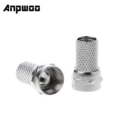 ANPWOO 10 Pcs 75-5 F Connector Screw On Type For RG6 Satellite TV Antenna Coax Cable Twist-on
