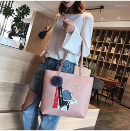 Shoulder Bags 2024 Korean Version Cartoon Pattern Shopping Travel Po Bag Elegant Messenger Unique Design Small Square