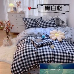 Simple Thickened Sanded Fabric Printed Four-Piece Bedding Set Student Dormitory Single 3 Pcs Set Wholesale
