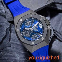 AP Timeless Wrist Watch 26589IO Titanium Blue Dial 44mm Gauge Diameter Manual Mechanical Mens Watch 44mm Gauge Diameter