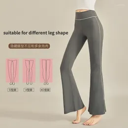 Active Pants Women's Gray Yoga Flare Leggings Push Up Workout Slim Fit Sportswear Gym Fitness Trousers High Waist Wide Leg Bottom