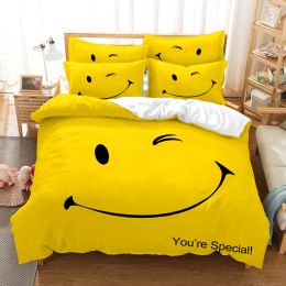 sets Smiling Face Bedding Set Duvet Cover Set 3d Bedding Digital Printing Bed Linen Queen Size Bedding Set Fashion Design