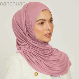 MI38 Hijabs Muslim Plain Hijab Cotton Stretchy Premium Jersey Scarf Soft Material Prayer Shawls Women Muslim Jersey Hijab d240425