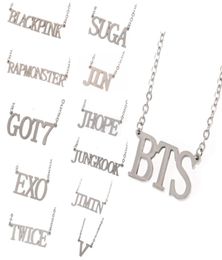 Star combination BTS exo English letter clavicle chain fashion titanium steel Korea individual collective fan Necklace3019831