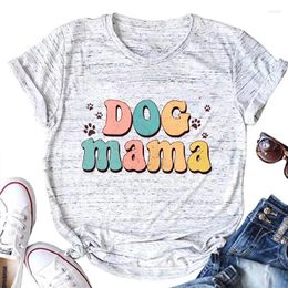 Women's T Shirts Dog Mom Shirt Tshirt Proud Mama Kawaii Clothes Vintage Mothers Day Gift Tees Harajuku Letter M