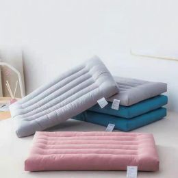 Pillow Children Pillow Cotton Feather Velvet Solid Low Flat Pillow Neck Protection Ultra Thin Pillow Adult Bedding Without Pillowcase