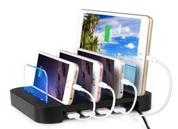 4 Multi Ports Universal Detachable USB Charging Station Stand Holder Desktop Charger for Mobile Phone Tablet EU US Plug8941432