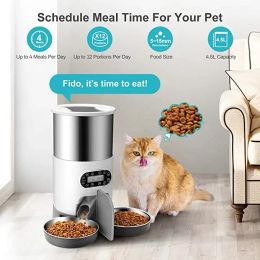 Feeding Smart APP Pet Feeder Cat And Dog Food Automatic Dispenser Stainless Steel Bowl Cats And Dogs With Recording Timing Feeding