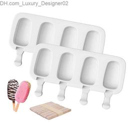 Ice Cream Tools 4-cell silicone mold ice cream tray popsicle Q240425