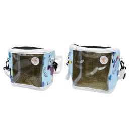 Stands Bird Carrier Parrot Travel Cage Lightweight Small Animals Pet Carrier with Good Ventilation Mesh Top Clear Window S/M