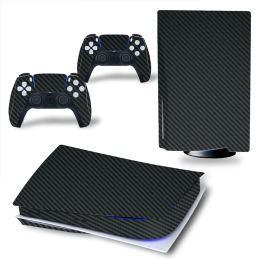 Stickers Black Carbon PS5 Edition Carbon fiber Skin Sticker Decal Cover for PlayStation 5 Console and 2 Controllers PS5 Skin Sticker