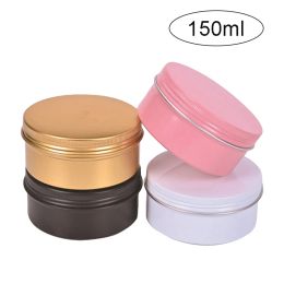 Bottles 10PCS 150ml Metal Candle Jars Empty Aluminum Tin Box Round Refillable Bottles Lip Balm Gloss Packaging Cosmetic Container