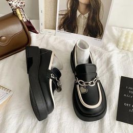 Dress Shoes SHANPA Lolita Jk Matte For Women Round Toe British Style Chain Love Heart Mary Janes Vintage Niche Designer Loafers