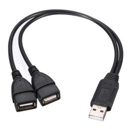 NEW USB 2.0 A 1 male to 2 Dual USB Female Data Hub Power Adapter Y Splitter USB Charging Power Cable Cord Extension Cable