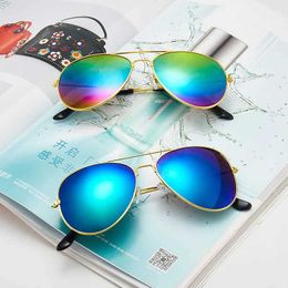 ZJ3A Sunglasses New Kids Sunglasses Fashion Colourful Boys Girls Reflective Sun Glasses Children Baby UV400 Outdoor High Definition Eyewear 240423