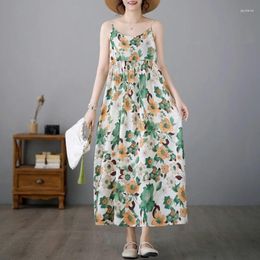 Casual Dresses Sleeveless Loose Summer Strap Dress For Women Holiday Outdoor Travel Style Beach Print Floral Thin Light Sundress