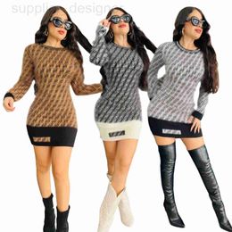 Basic & Casual Dresses designer M4038 Women's Autumn and Winter New Knitted Temperament Sexy Wrapped Hip Dress 3 Colors ZXHZ