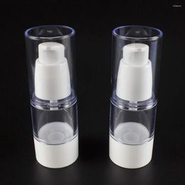 Storage Bottles 15ml Empty Vacuum Pump Cosmetic Bottle Mini Transparent Lotion Airless Glass 0.5 Ounce