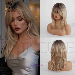 Designer high-quality wigs hair for women Wig female long top gradient gold headgear net red style